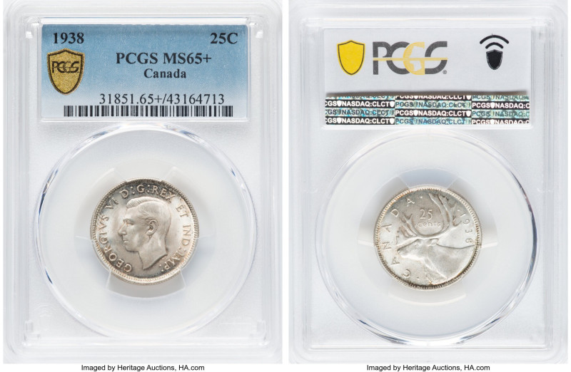 George VI 25 Cents 1938 MS65+ PCGS, Royal Canadian mint, KM35. HID09801242017 © ...