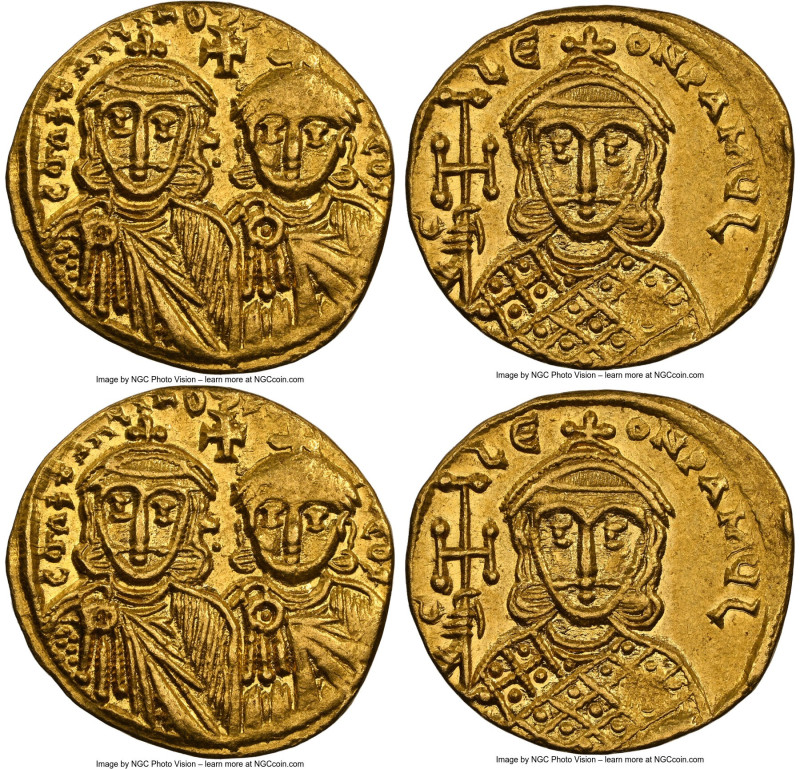 Constantine V Copronymus (AD 740/1-775), with Leo IV. AV solidus (19mm, 4.40 gm,...