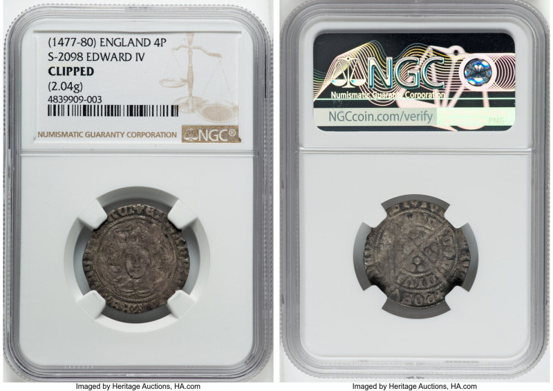 Edward IV (2nd Reign, 1471-1483) Groat ND (1477-1480) Clipped NGC, London mint, ...