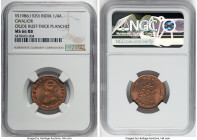 Gwalior. Jivaji Rao 1/4 Anna VS 1986 (1929) MS66 Red and Brown NGC, KM176.2. Crude bust - Thick planchet. HID09801242017 © 2022 Heritage Auctions | Al...