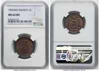 Republic 4-Piece Lot of Certified Assorted Centavos NGC, 1) Centavo 1892-Mo - MS63 Brown, Mexico City mint, KM391.6 2) Centavo 1894-Mo - AU Details (E...