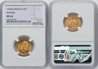 Estados Unidos gold Restrike 5 Pesos 1955 MS66 NGC, Mexico City mint, KM464, Fr-168R. Displaying allover pervasive sunny luster. HID09801242017 © 2022...