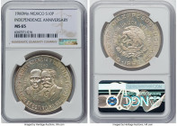 Estados Unidos 5-Piece Lot of Certified Multiple Pesos NGC, 1) "Independence Anniversary" 10 Pesos - 1960-Mo MS65 2) 100 Pesos 1978-Mo MS65 3) 10 Peso...