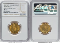 temp. Nicholas I gold Imitative Ducat 1849 MS64 NGC, St. Petersburg mint, KM83.2, Bit-35 (under "Imitations of Dutch Ducats"). Reeded edge. Struck in ...