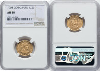 Republic gold 1/2 Libra 1908-GOZG AU58 NGC, Lima mint, KM209, Fr-74. HID09801242017 © 2022 Heritage Auctions | All Rights Reserved