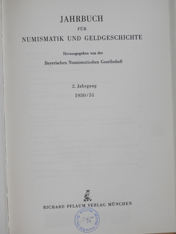 Zeitschriften. Jahrbuch für Numismatik und Geldgeschichte.


Band 2 von 1950/...