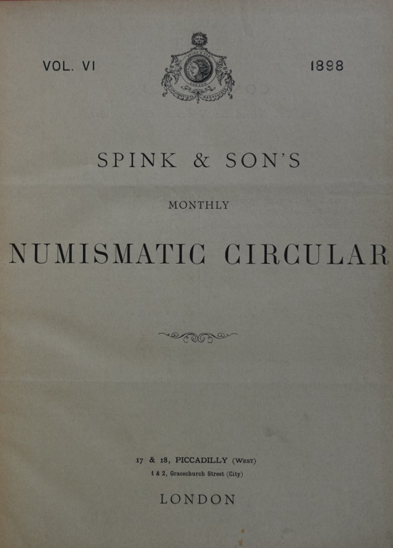 Zeitschriften. Numismatic Circular, London.


Volume VI aus dem Jahr 1898. Nr...