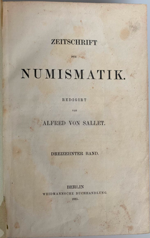 Zeitschriften. Zeitschrift für Numismatik, Berlin.


Band 13 (1885). Enthält ...