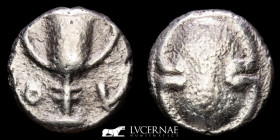 Boeotia Silver Silver Obol 0.78 g. 8 mm. Thebes 395-340 B.C. gVF