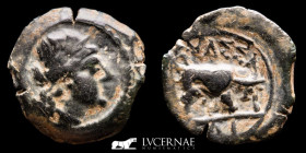 Gallia Bronze Unit 2.23 g., 15 mm. Massalia 121-49 B.C. Good very fine