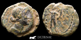 Corduba Bronze Semis 6,43 g, 20 mm. Cordoba Julius Caesar times, 44-45 B.C. Good very fine (MBC+)