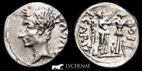 Augustus Silver Quinarius 1.67 g., 14 mm. Emerita. 25-23 B.C. Uncirculated