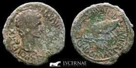 Augustus Bronze As 9.73 g. 30 mm. Caesaraugusta 2 BC gVF