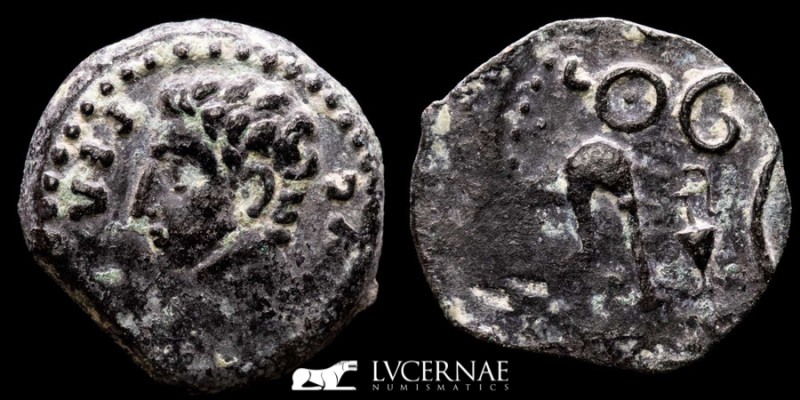 Roman Empire - Augustus (27 B.C. - 14 A.D.) bronze quadrans (2.44 g. 15 mm.), mi...
