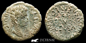 Augustus Bronze Semis 4.15 g., 20 mm. Celsa, Zaragoza. 27 BC-14 AD gVF