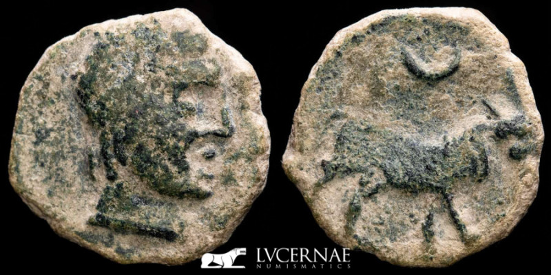 Ancient Hispania - CASTULO. Bronze semis (5,39 g. 19 mm). Minted between 150-100...