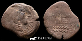 Obulco bronze As 12.39 g., 28 mm. Porcuna, Jaen II century BC VF