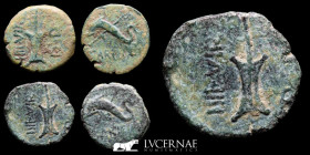 Lot comprising Æ Bronze 2 g.,  mm. Carteia Augustus times 27 BC.-14 AD. Good very fine