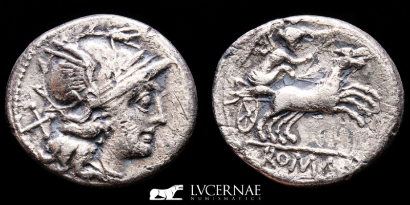 Roman Republic - Anonymous, silver denarius (3,62 g., 18 mm.), Rome mint, 157-15...