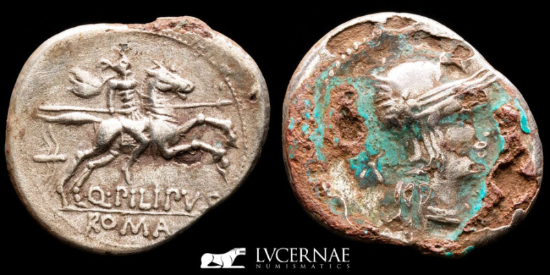 Roman Republic - Q. Marcius Q.n. Philippus. Fourre denarius (3,15 g. 20 mm.) Min...