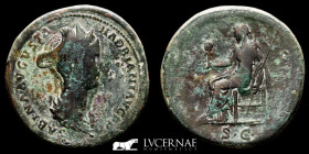 Sabina Bronze Sestertius 28.37 g., 35 mm. Rome 133-135 A.D. Good very fine
