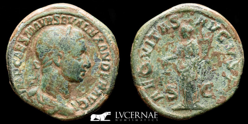 Roman Empire - Severus Alexander (222-235 A.D.). Bronze sestertius (23.02 g. 31 ...