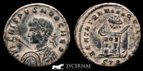 Crispus as Caesar Æ Bronze Follis 2.82 g, 18 mm. Trier 321 AD gVF