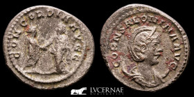 Salonina Silvered AE Antoninianus 4,42 g. 23 mm. Samosata 266 A.D Good very fine (MBC+)