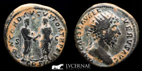 Lucius Verus Bronze Dupondius 13.71 g., 26 mm. Rome 161-169 A.D. Good very fine