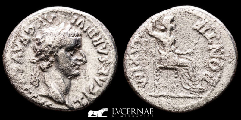 Roman Empire - Tiberius, AD 14-37. Silver denarius (3.49 g., 19 mm.). Minted in ...