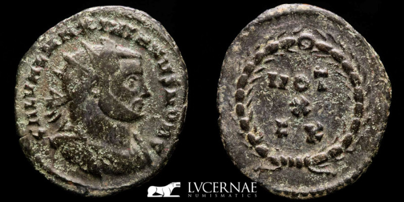 Roman Empire - Galerius, as Caesar.
Æ Radiate Follis (2.76 g., 23 mm.). Carthage...