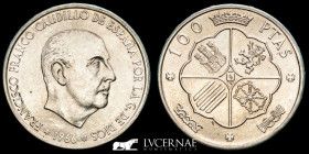 Spain Silver 100 Pesetas 19 g • ⌀ 34 mm Madrid 1966*68 Uncirculated