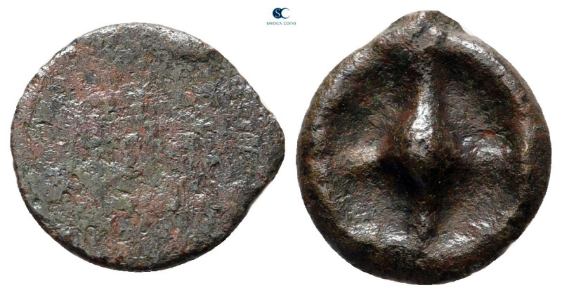 Moesia. Istrus circa 420-400 BC. 
Cast Coinage Æ

12 mm, 0,90 g



fine