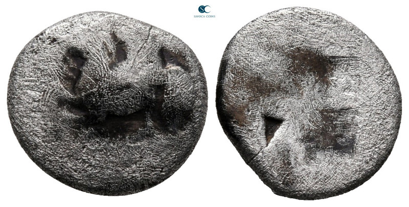 Corinthia. Corinth circa 550-500 BC. 
Drachm AR

14 mm, 2,12 g



good fi...