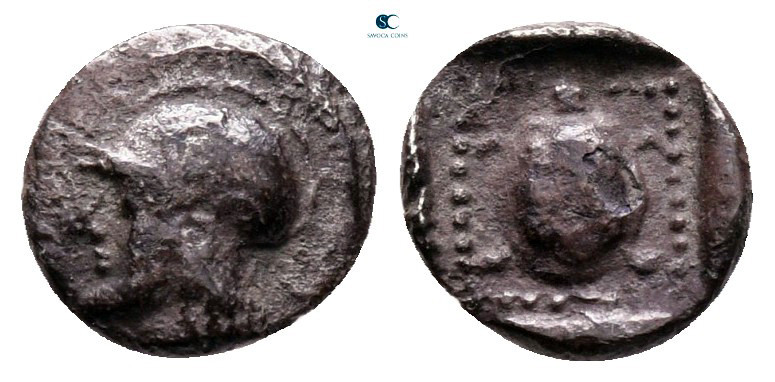 Lesbos. Methymna circa 500-460 BC. 
Hemiobol AR

8 mm, 0,43 g



nearly v...