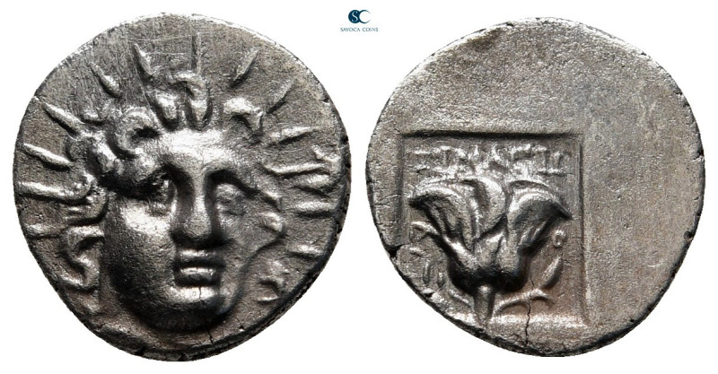 Islands off Caria. Rhodos circa 125-88 BC. 
Plinthophoric Hemidrachm AR

13 m...