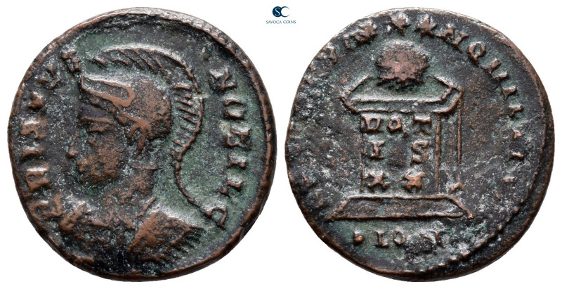 Crispus, as Caesar AD 316-326. Londinium
Follis Æ

19 mm, 2,75 g



very ...