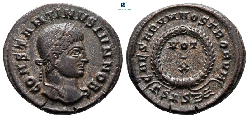 Constantine II, as Caesar AD 317-337. Siscia
Follis Æ

20 mm, 3,56 g



v...