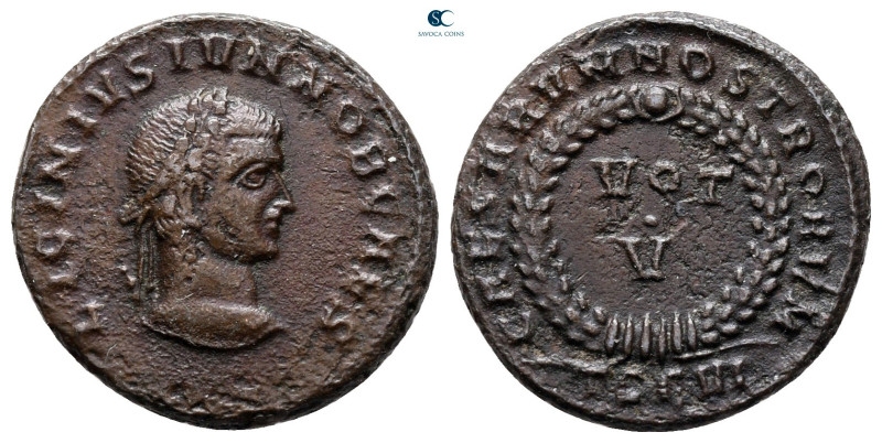 Licinius II, as Caesar AD 317-324. Thessaloniki
Follis Æ

19 mm, 2,98 g


...