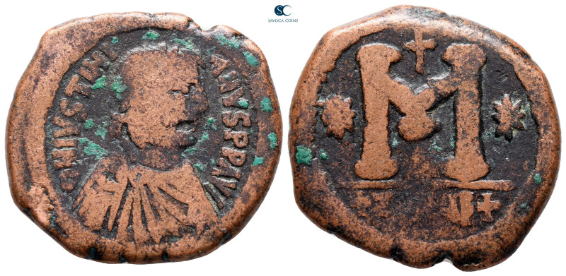 Justinian I AD 527-565. Antioch
Follis Æ

31 mm, 15,64 g



very fine