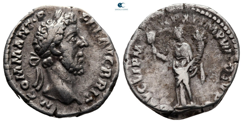 Commodus AD 180-192. Rome
Denarius AR

18 mm, 3,40 g



nearly very fine