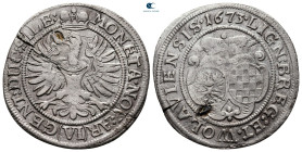 Germany. Silesia-Liegnitz-Brieg. Luise von Anhalt-Dessau AD 1672-1680. 6 Kreuzer AR