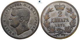 Serbia.  AD 1875. 2 Dinara