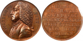(1766) (i.e. 1863) William Pitt Medal. Betts-516. Bronze. MS-63 RB (PCGS).
40 mm.

Estimate: $400