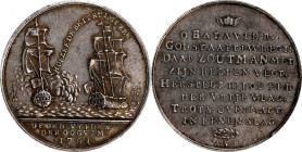 1781 Battle of Doggersbank Medal. Betts-588, Van Loon Supp., 563. Silver. AU-58 (PCGS).
30 mm. The Battle of Doggersbank was a naval engagement fough...
