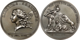 1976 Libertas Americana Medal. Modern Paris Mint Dies. Silver. MS-64 (PCGS).
76 mm.
From the Martin Logies Collection.

Estimate: $600