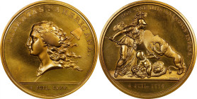 1976 Libertas Americana Medal. Modern Paris Mint Dies. Brass. Die Adjustment Strike. MS-64 (PCGS).
76 mm.
From the Martin Logies Collection.

Esti...