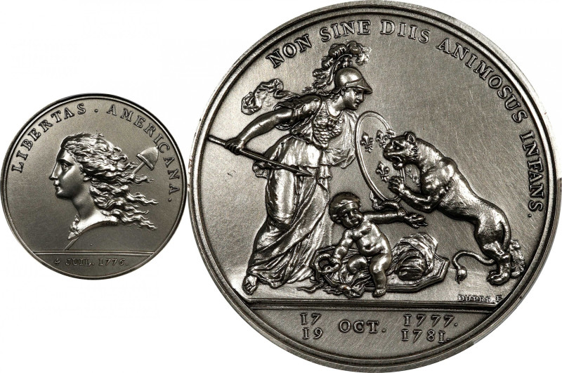 "1781" (2000) Libertas Americana Medal. Modern Paris Mint Dies. Silver. MS-65 (P...