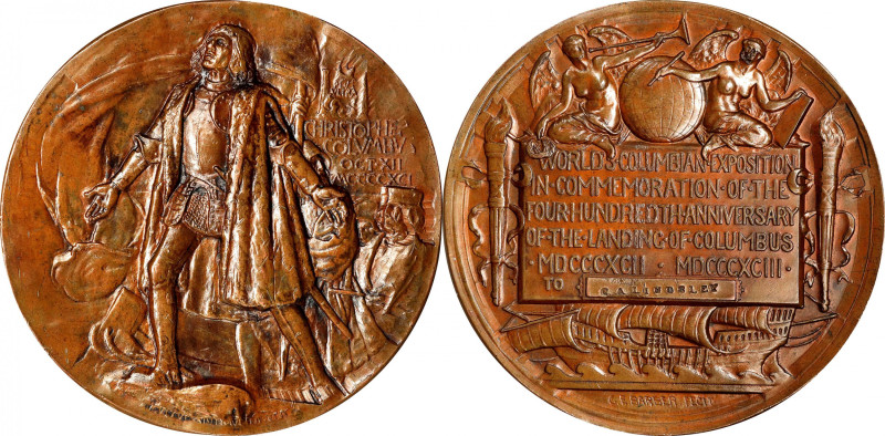 Cast Copy 1892-1893 World's Columbian Exposition Award Medal. By Augustus Saint-...