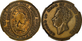 Undated (ca. 1830) C. Wolfe, Spies & Clark / George IV Muling. Musante GW-122, Baker-592, Rulau-E NY 963. Brass. VF-20 (NGC).
25 mm.
From our sale o...